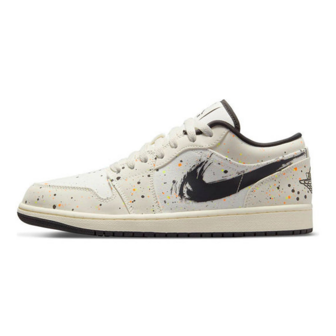 Air Jordan 1 Low 'Brushstroke Swoosh - Paint Splatter'- Streetwear Fashion - ellesey.com