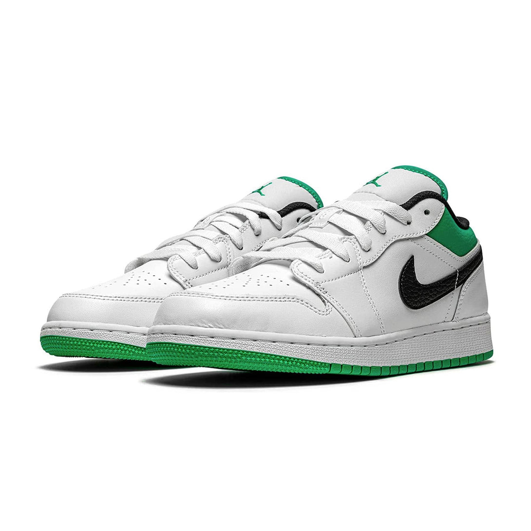 Air Jordan 1 Low GS 'White Lucky Green'- Streetwear Fashion - ellesey.com