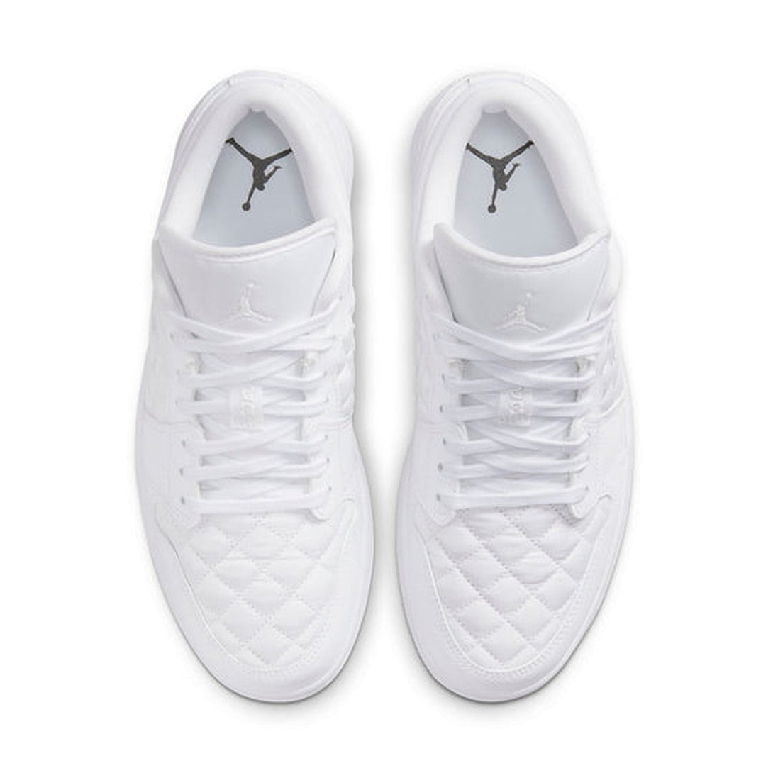 Air Jordan 1 Low 'Triple White Quilted' Wmns- Streetwear Fashion - ellesey.com