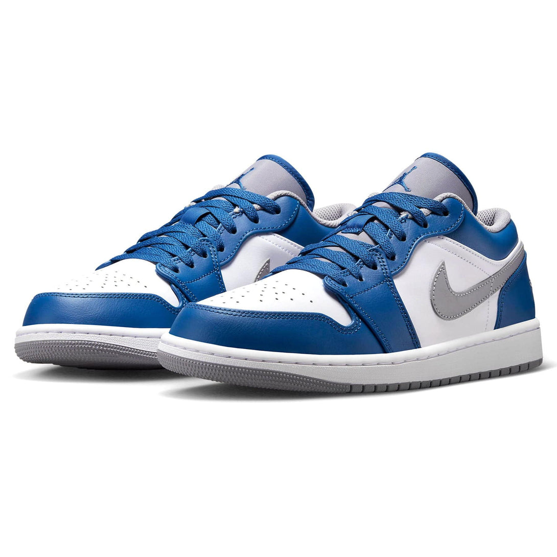 Air Jordan 1 Low 'True Blue Cement'- Streetwear Fashion - ellesey.com