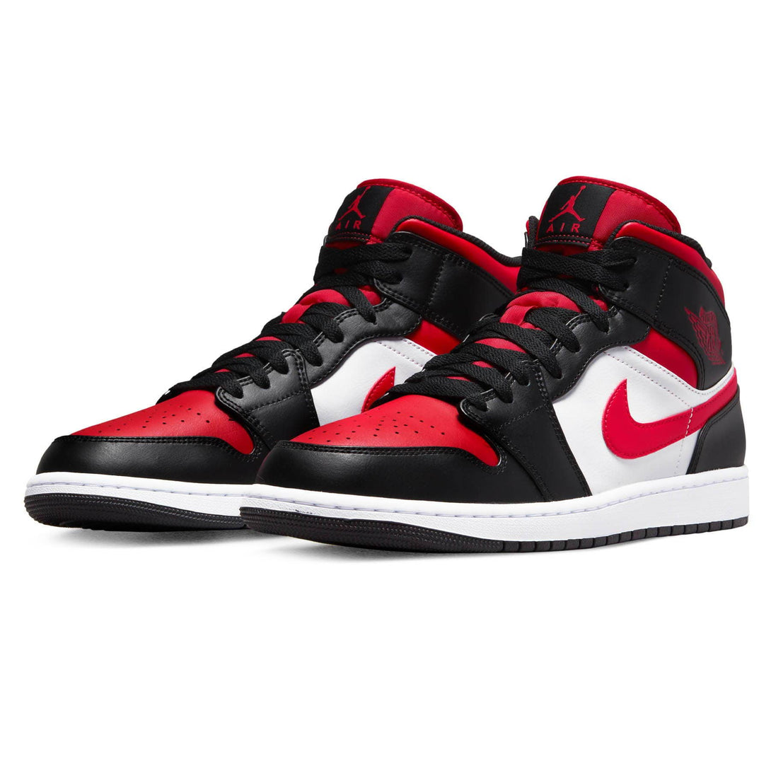 Air Jordan 1 Mid 'Black Fire Red'- Streetwear Fashion - ellesey.com