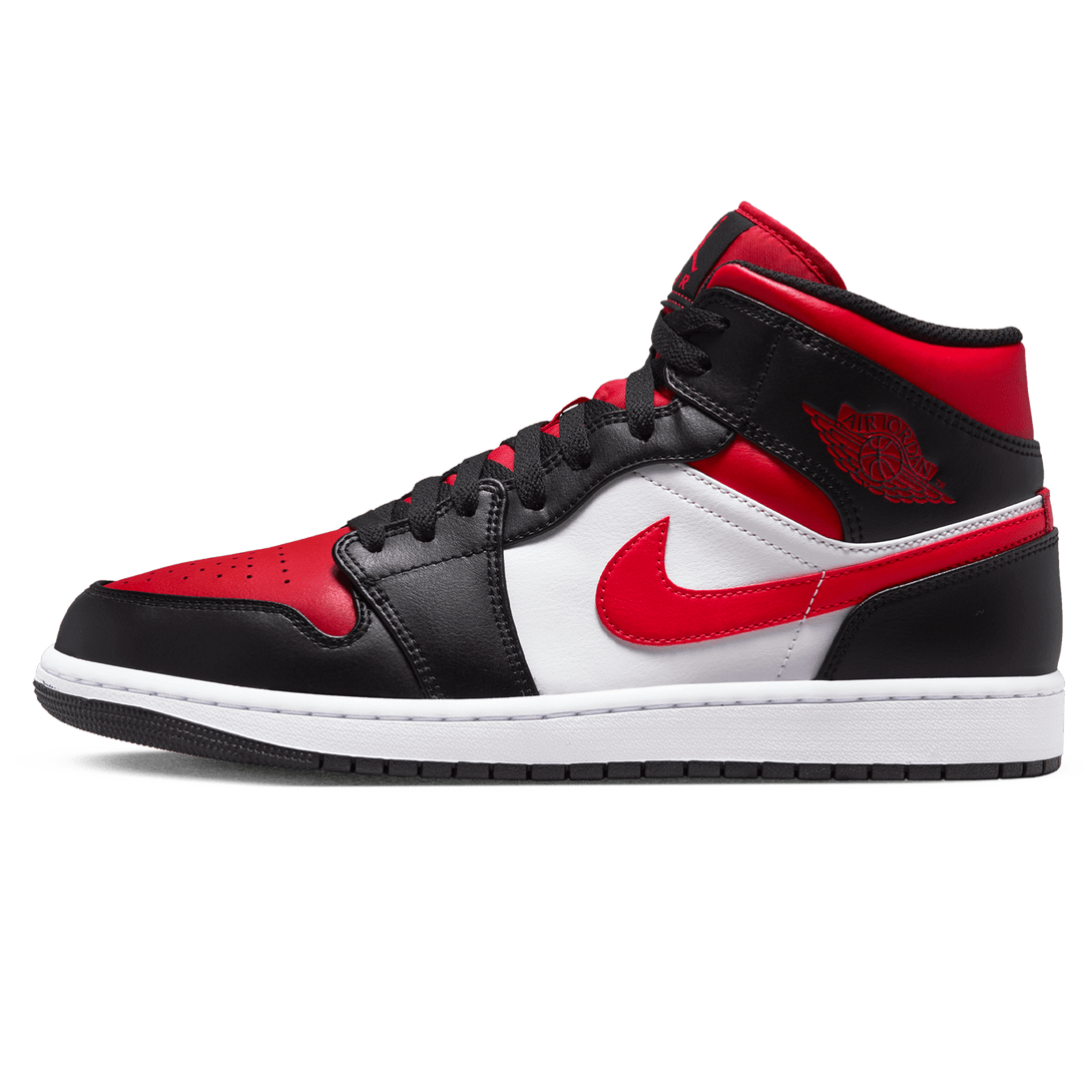 Air Jordan 1 Mid 'Black Fire Red'- Streetwear Fashion - ellesey.com