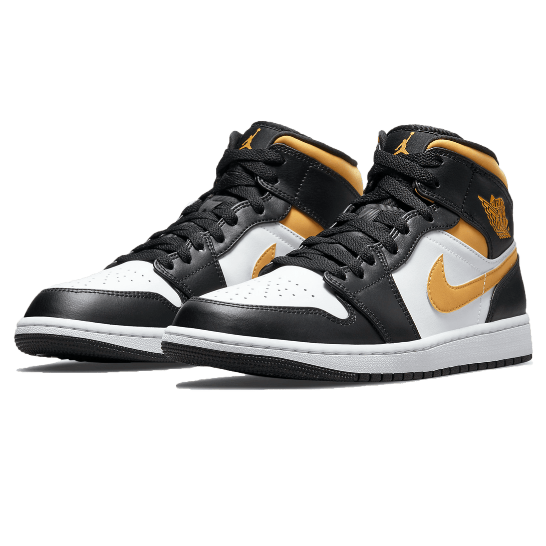 Air Jordan 1 Mid 'Black University Gold'- Streetwear Fashion - ellesey.com