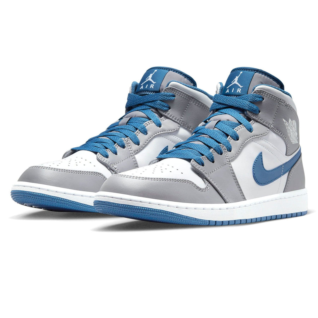 Air Jordan 1 Mid 'Cement True Blue'- Streetwear Fashion - ellesey.com