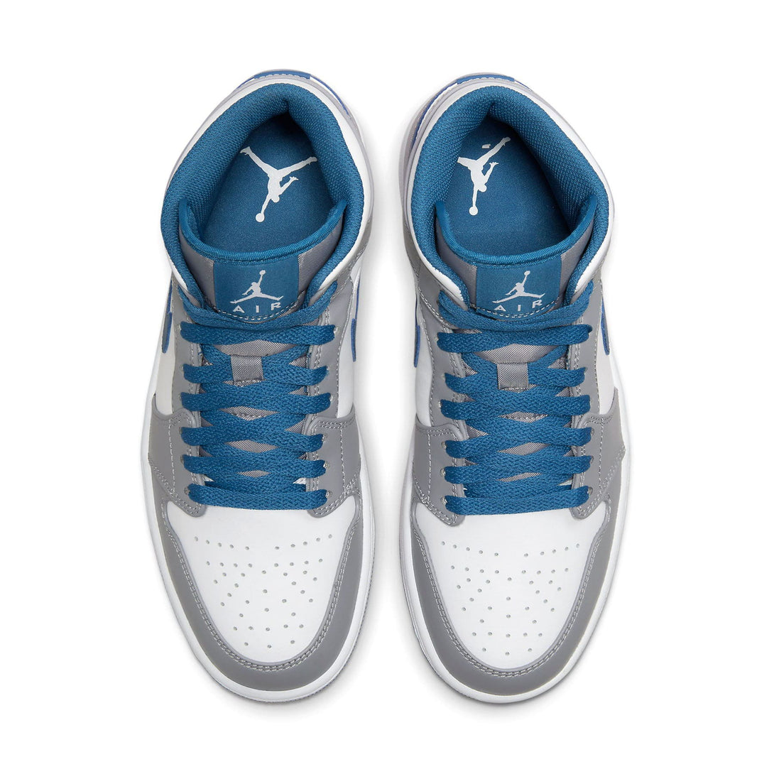 Air Jordan 1 Mid 'Cement True Blue'- Streetwear Fashion - ellesey.com