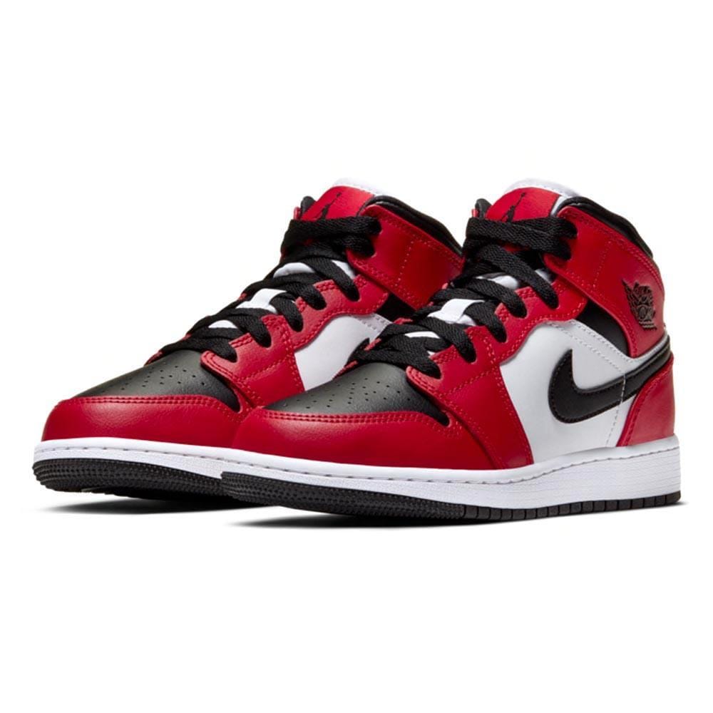 Air Jordan 1 Mid Chicago Black Toe GS- Streetwear Fashion - ellesey.com