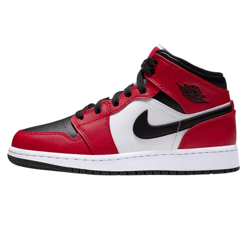 Air Jordan 1 Mid Chicago Black Toe GS- Streetwear Fashion - ellesey.com