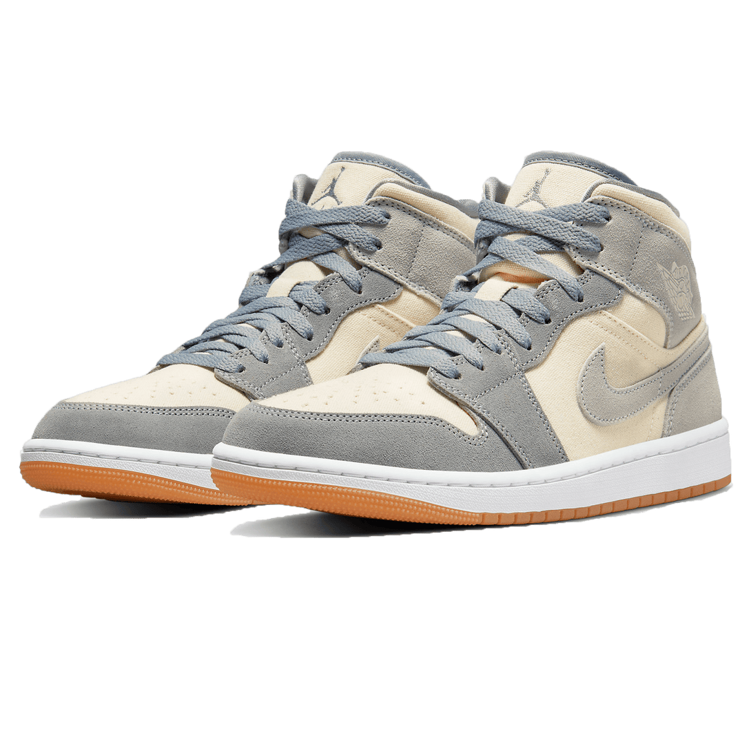 Air Jordan 1 Mid Coconut Milk Particle Grey- Streetwear Fashion - ellesey.com