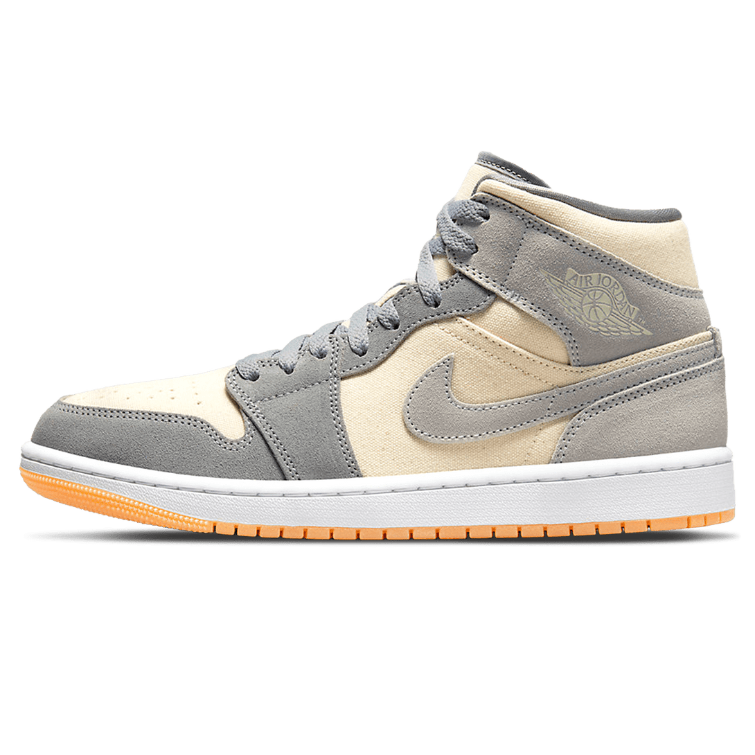 Air Jordan 1 Mid Coconut Milk Particle Grey- Streetwear Fashion - ellesey.com