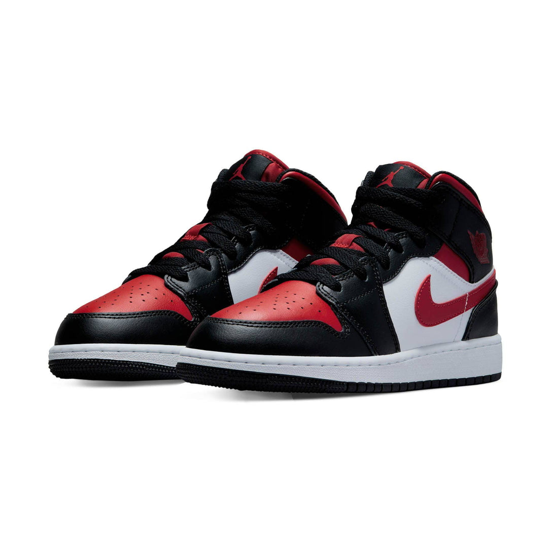 Air Jordan 1 Mid GS 'Black Fire Red'- Streetwear Fashion - ellesey.com