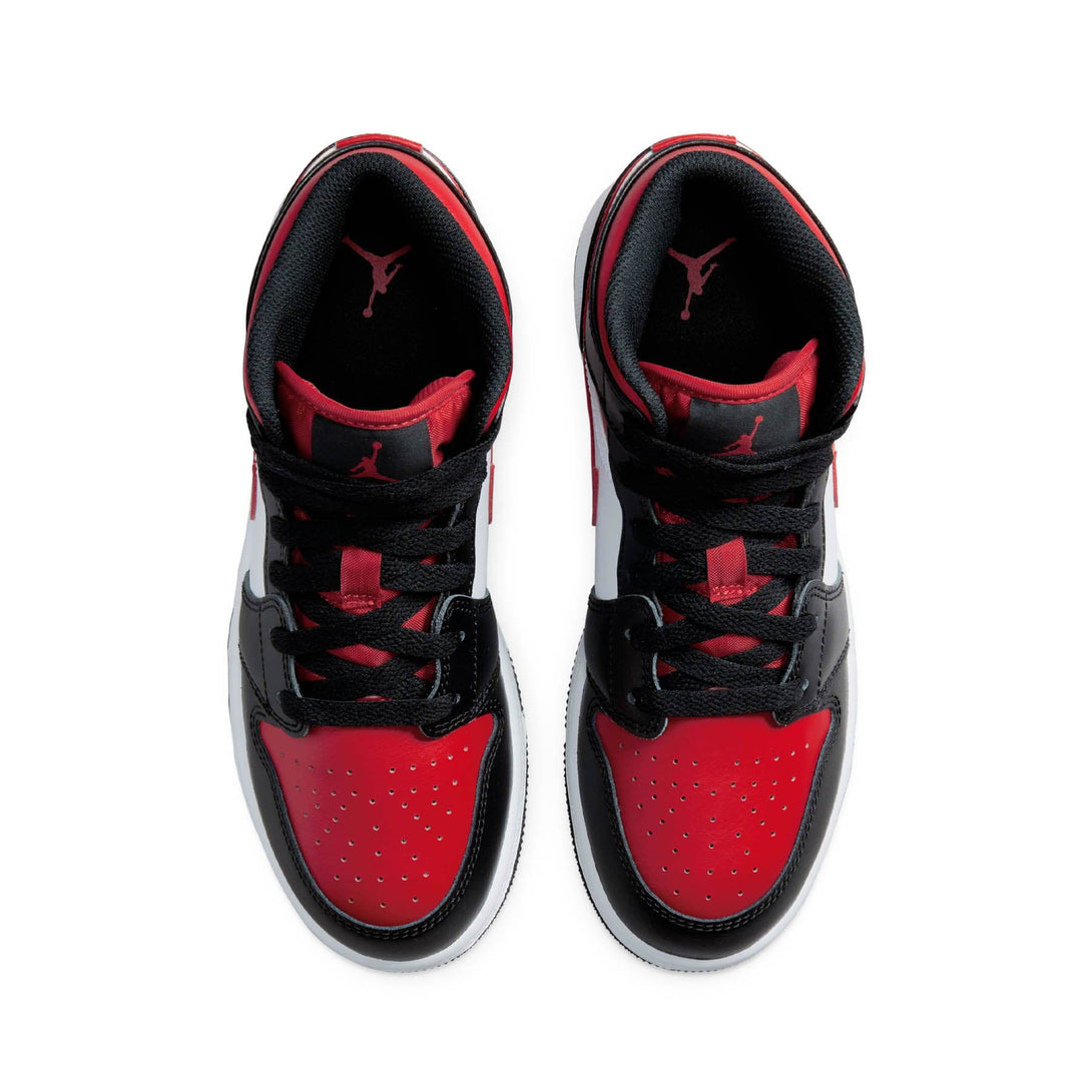 Air Jordan 1 Mid GS 'Black Fire Red'- Streetwear Fashion - ellesey.com