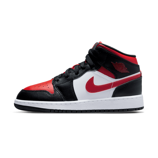 Air Jordan 1 Mid GS 'Black Fire Red'- Streetwear Fashion - ellesey.com