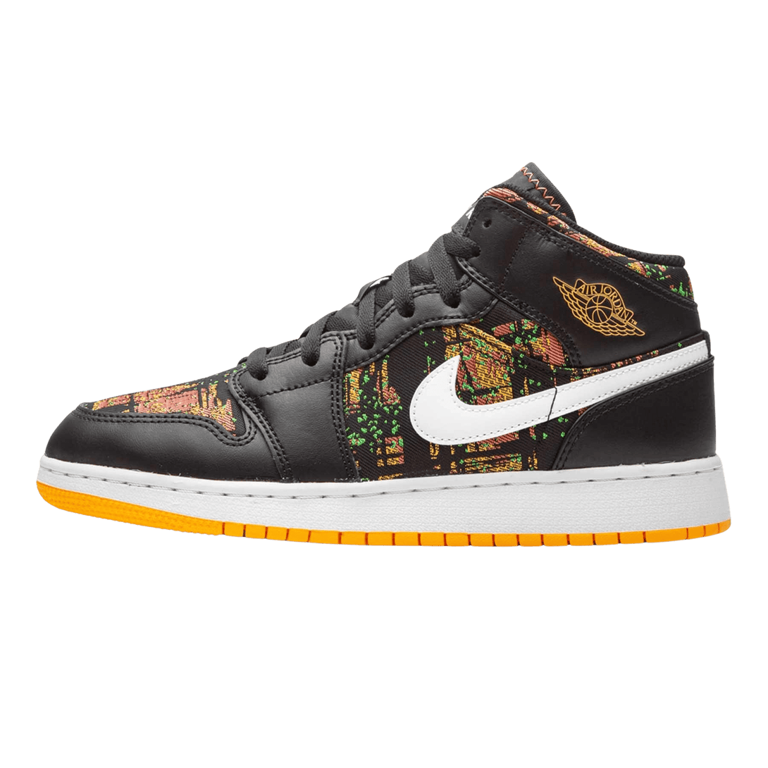 Air Jordan 1 Mid GS 'Black Laser Orange'- Streetwear Fashion - ellesey.com