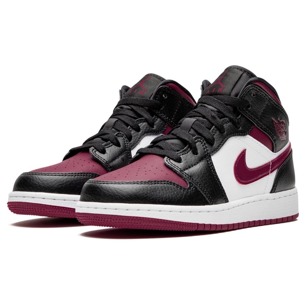 Air Jordan 1 Mid GS 'Black Noble Red'- Streetwear Fashion - ellesey.com