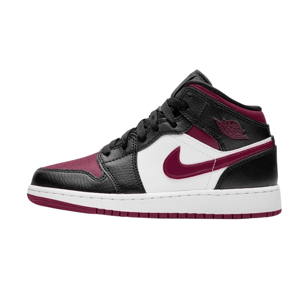 Air Jordan 1 Mid GS 'Black Noble Red'- Streetwear Fashion - ellesey.com