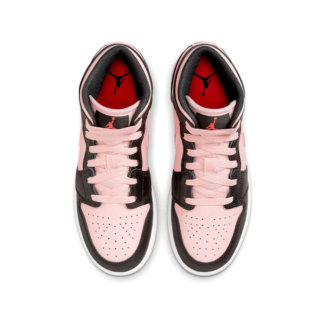 Air Jordan 1 Mid GS Black Pink Crimson- Streetwear Fashion - ellesey.com