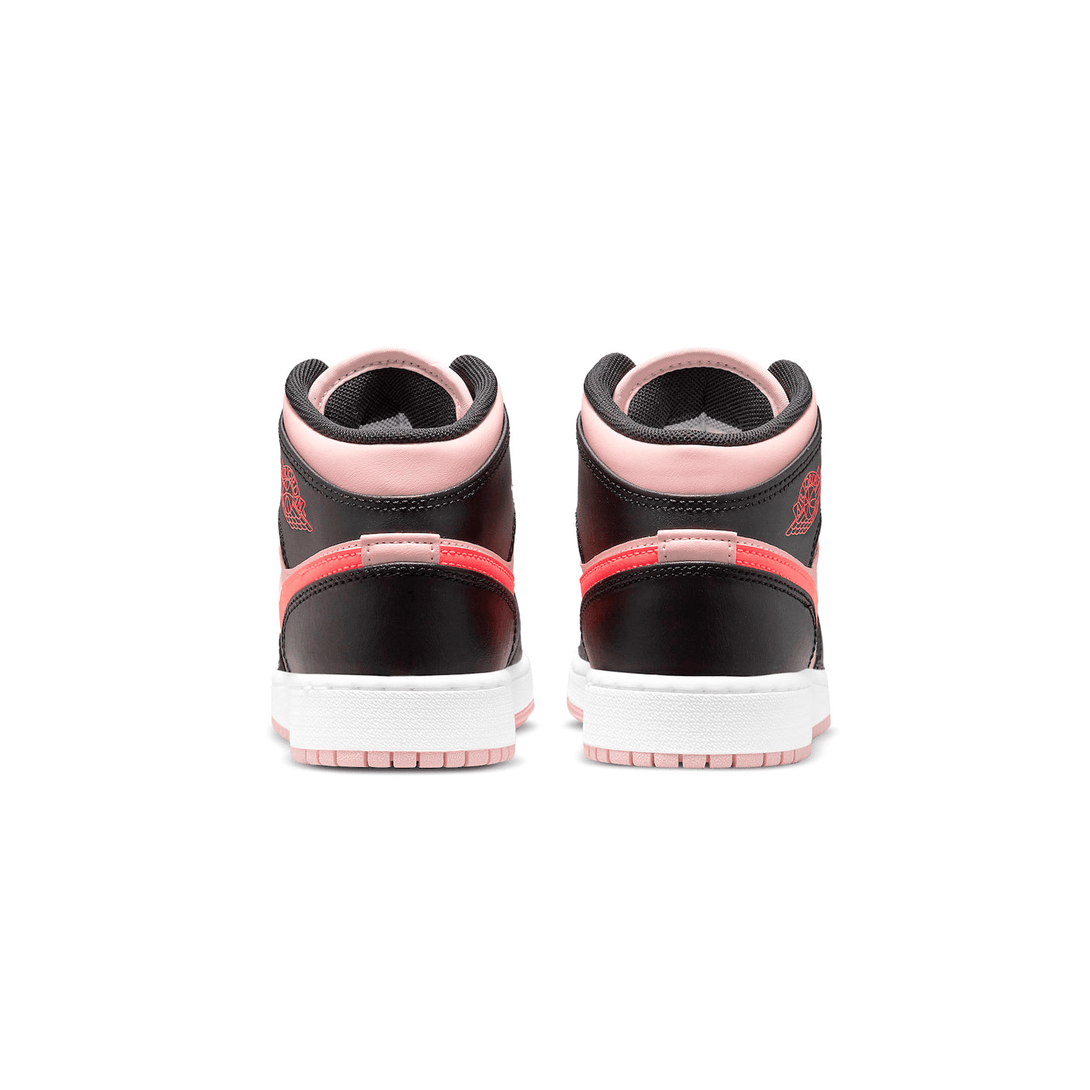 Air Jordan 1 Mid GS Black Pink Crimson- Streetwear Fashion - ellesey.com