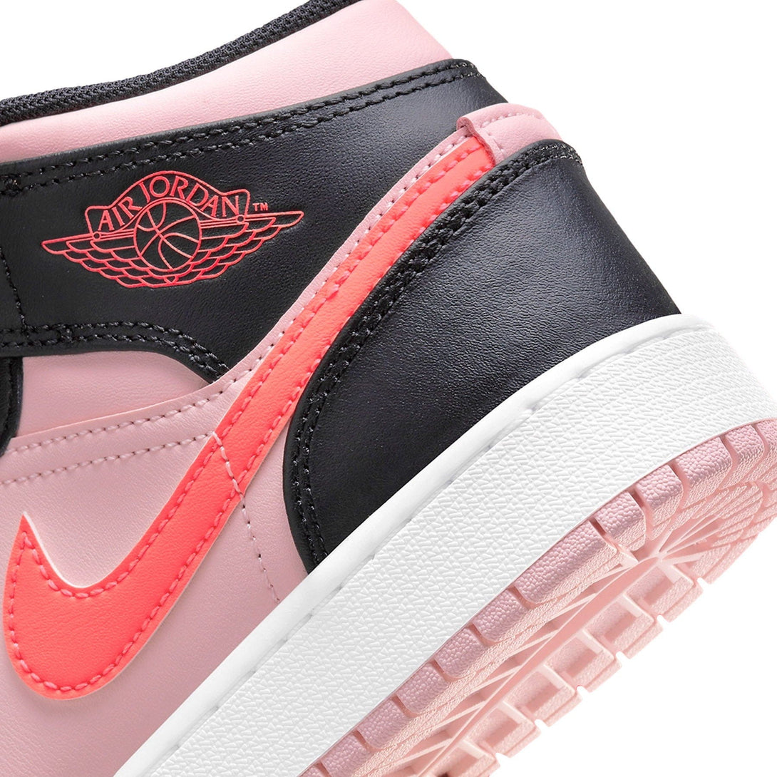 Air Jordan 1 Mid GS Black Pink Crimson- Streetwear Fashion - ellesey.com