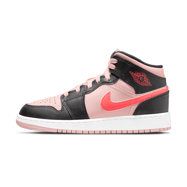 Air Jordan 1 Mid GS Black Pink Crimson- Streetwear Fashion - ellesey.com