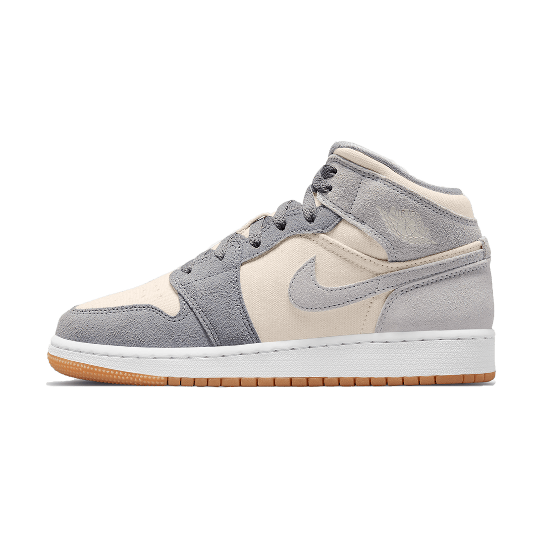 Air Jordan 1 Mid GS 'Coconut Milk Particle Grey'- Streetwear Fashion - ellesey.com