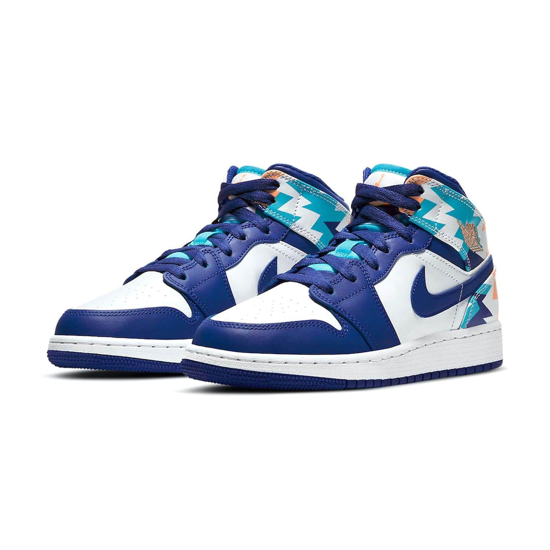 Air Jordan 1 Mid GS 'Geometric Print'- Streetwear Fashion - ellesey.com