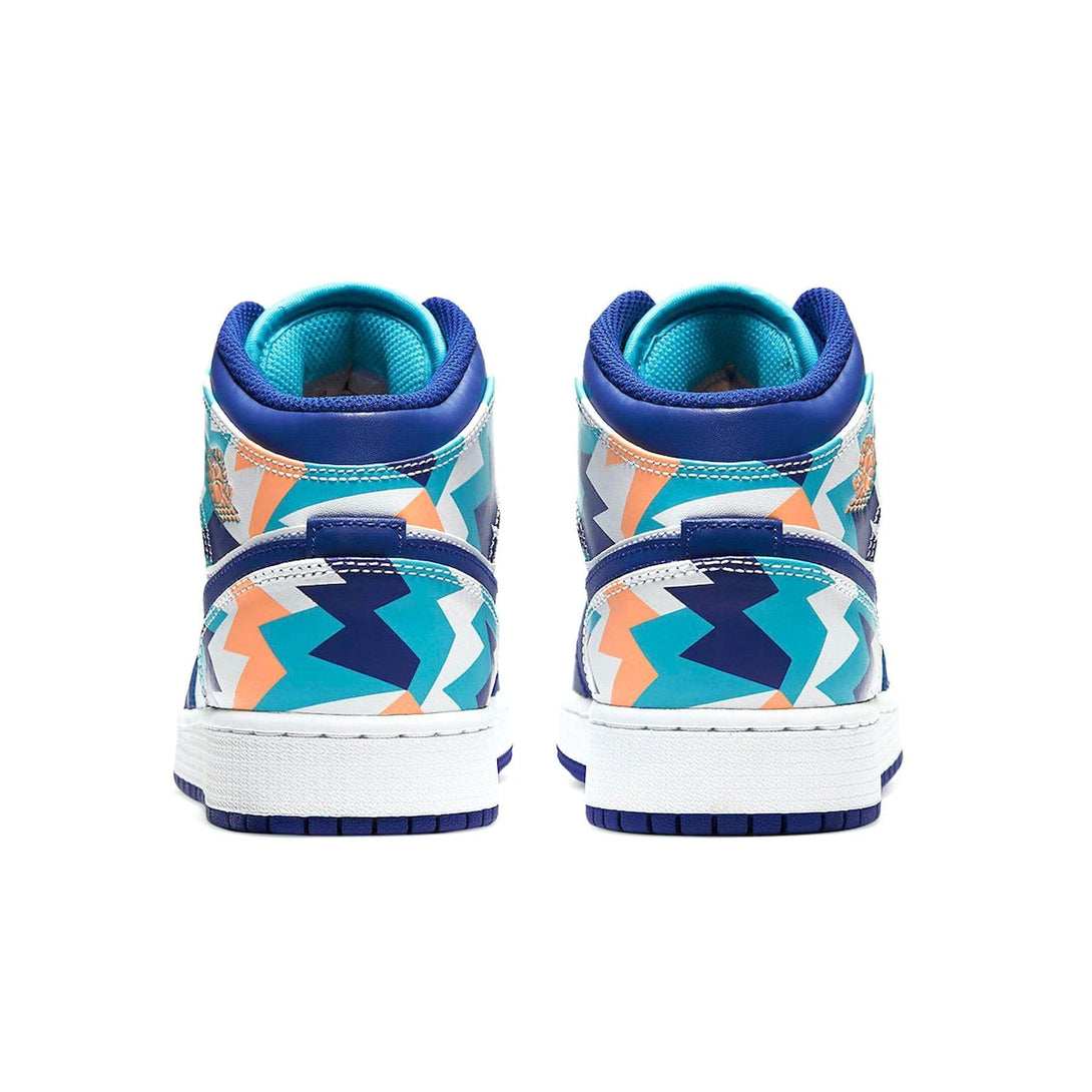 Air Jordan 1 Mid GS 'Geometric Print'- Streetwear Fashion - ellesey.com