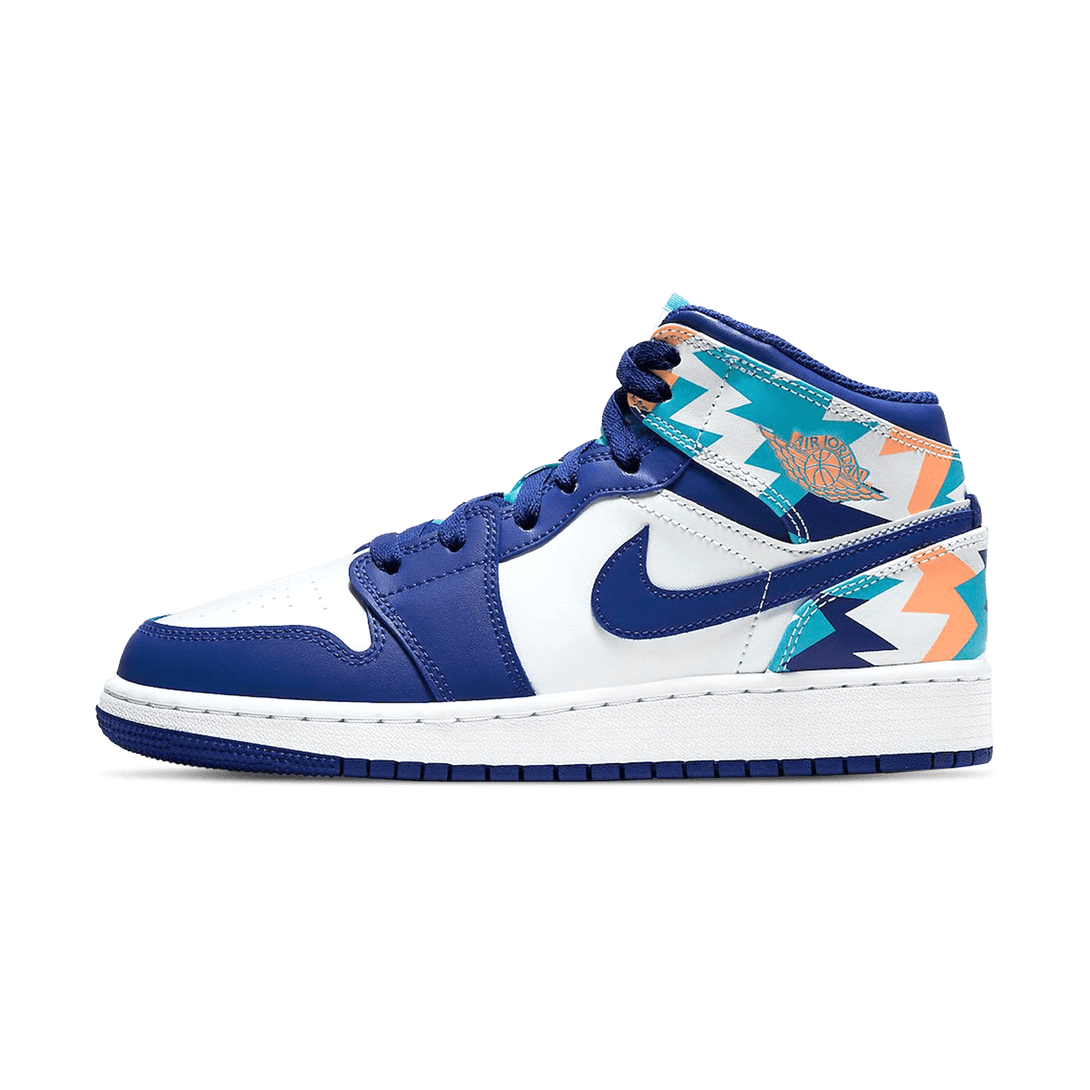 Air Jordan 1 Mid GS 'Geometric Print'- Streetwear Fashion - ellesey.com