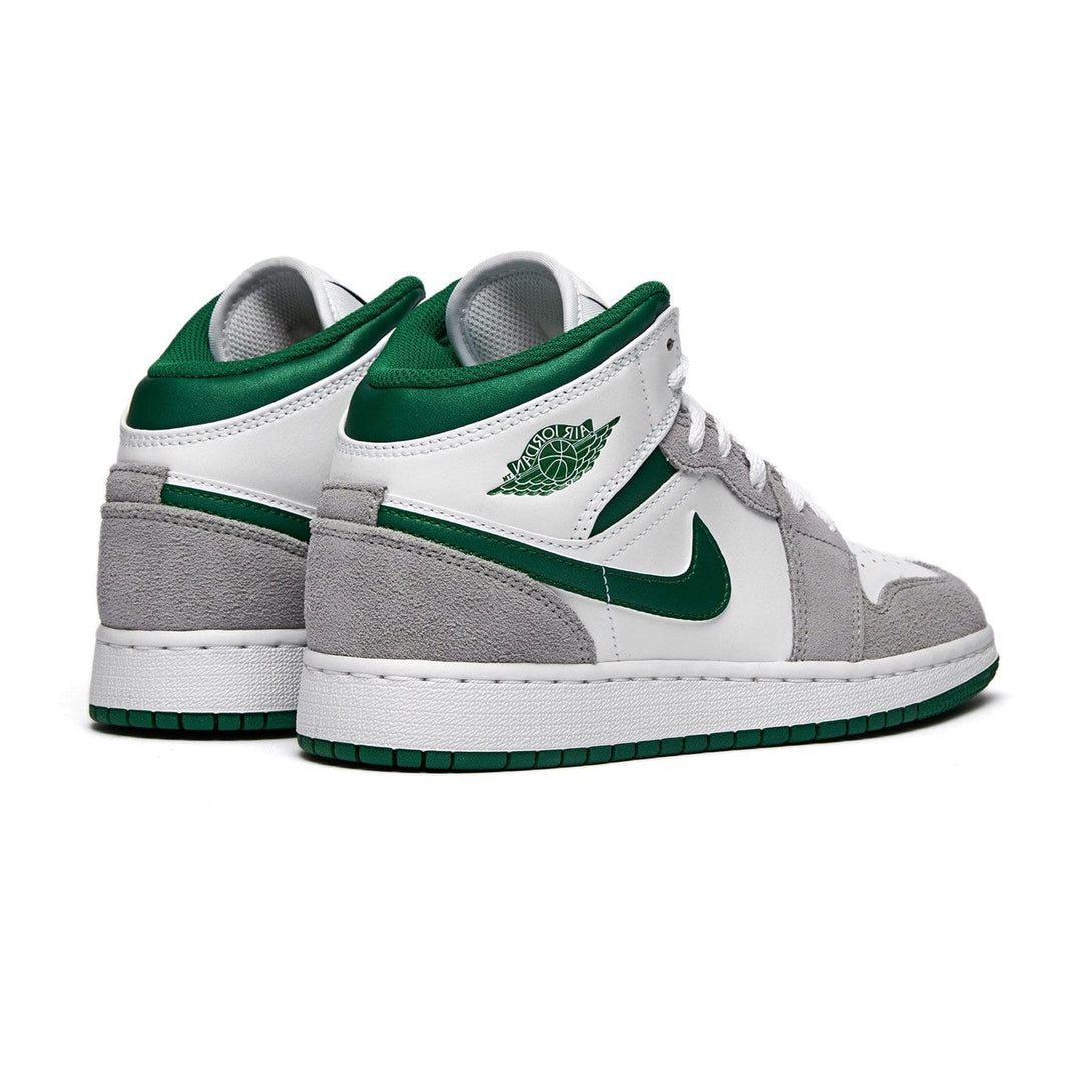 Air Jordan 1 Mid GS 'Green Grey'- Streetwear Fashion - ellesey.com