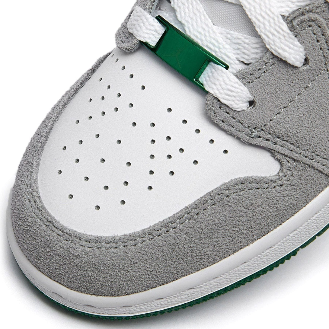 Air Jordan 1 Mid GS 'Green Grey'- Streetwear Fashion - ellesey.com