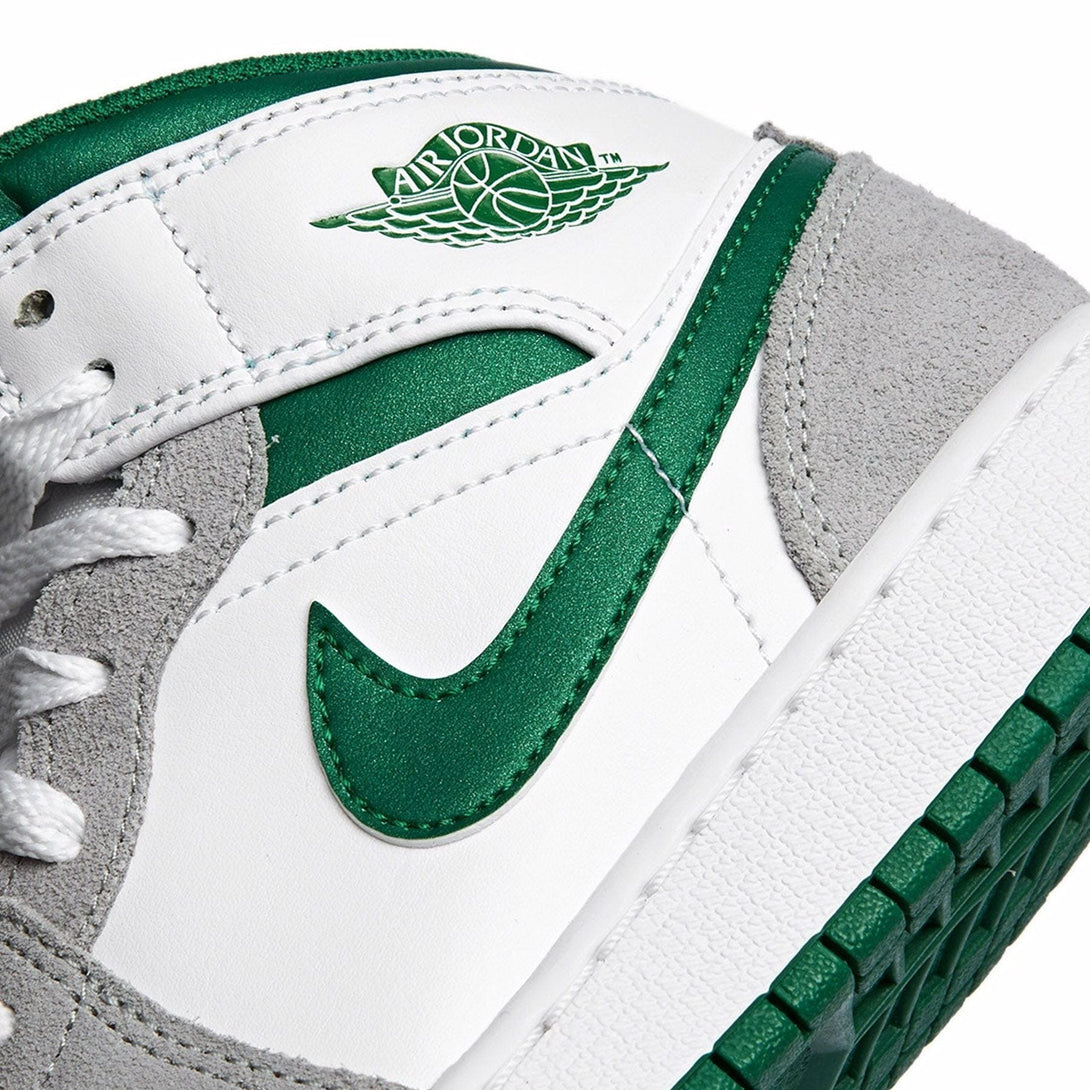 Air Jordan 1 Mid GS 'Green Grey'- Streetwear Fashion - ellesey.com