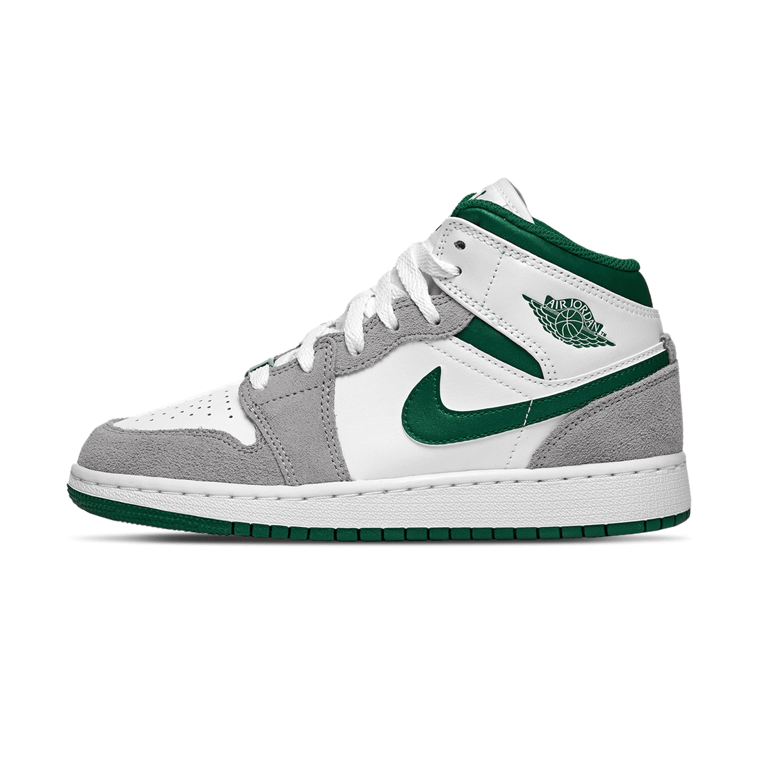 Air Jordan 1 Mid GS 'Green Grey'- Streetwear Fashion - ellesey.com