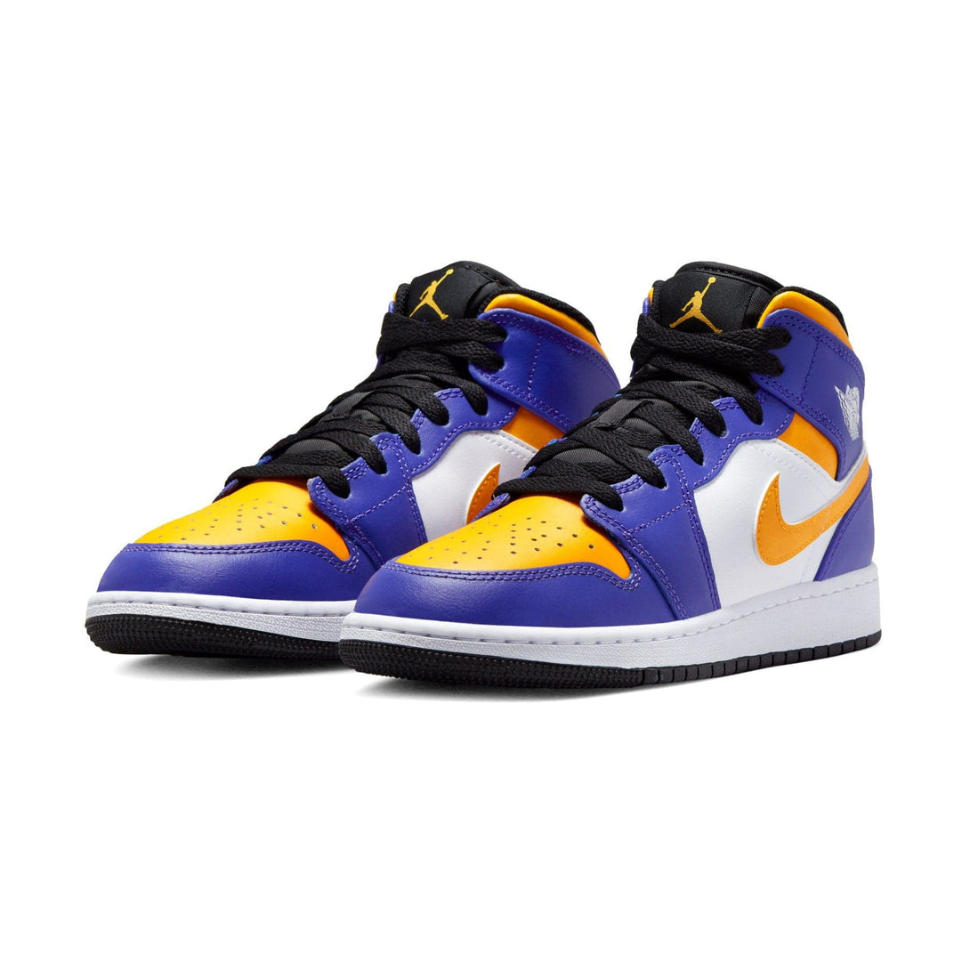 Air Jordan 1 Mid GS 'Lakers'- Streetwear Fashion - ellesey.com