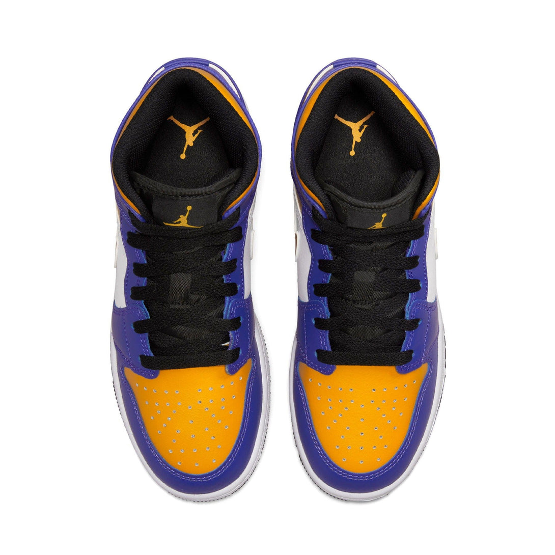 Air Jordan 1 Mid GS 'Lakers'- Streetwear Fashion - ellesey.com