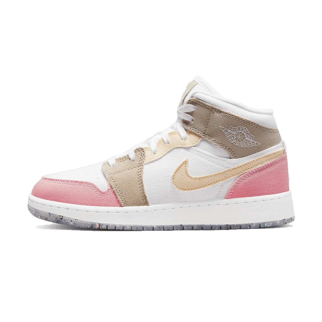 Air Jordan 1 Mid GS Pink Tan- Streetwear Fashion - ellesey.com