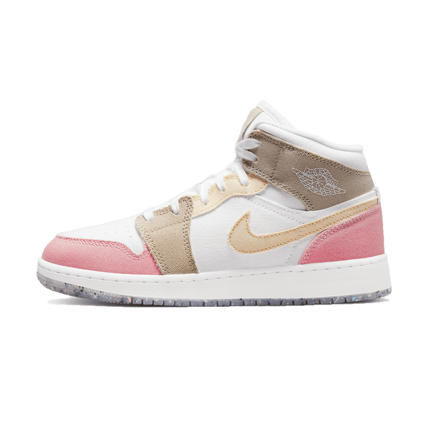 Air Jordan 1 Mid GS Pink Tan- Streetwear Fashion - ellesey.com