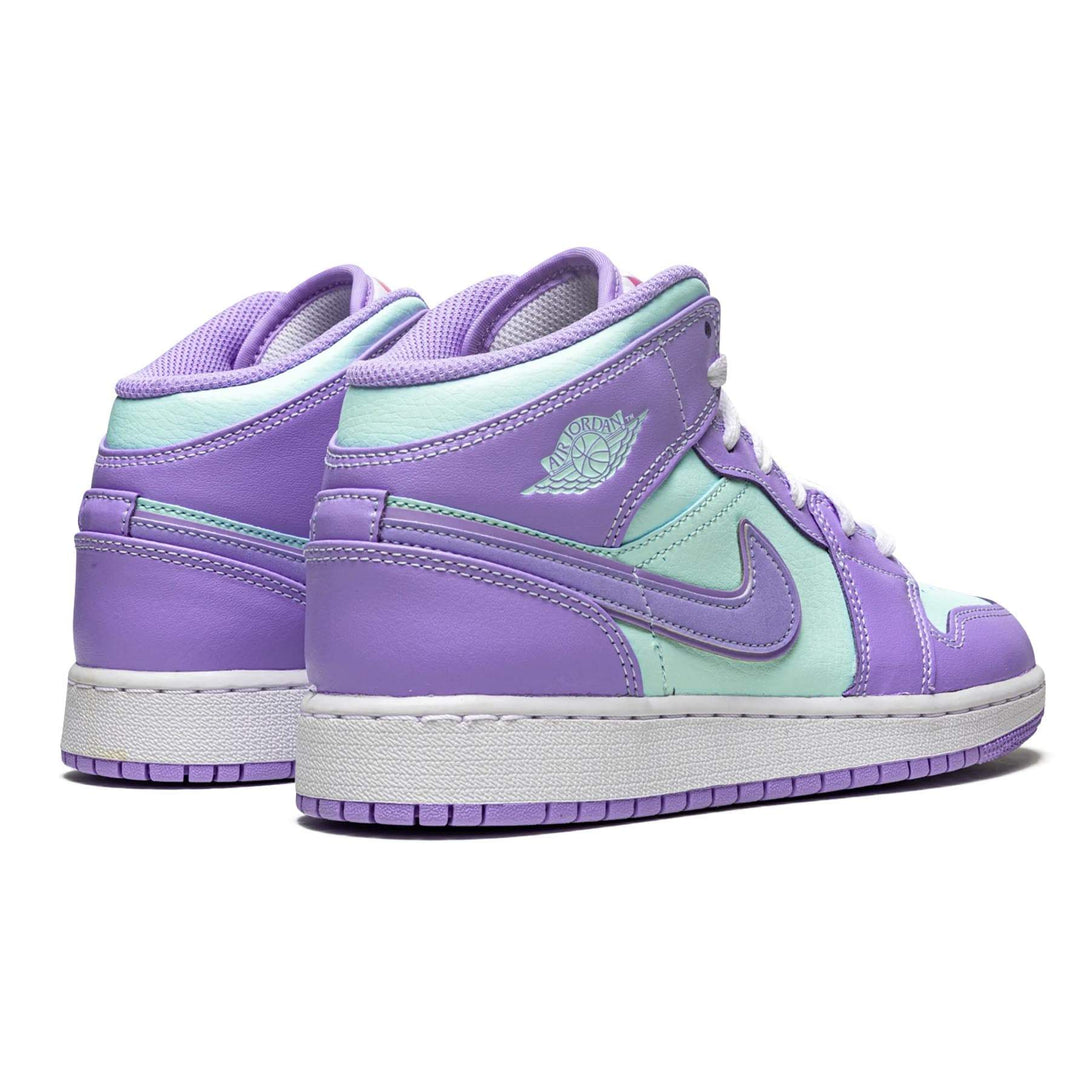 Air Jordan 1 Mid GS 'Purple Aqua'- Streetwear Fashion - ellesey.com