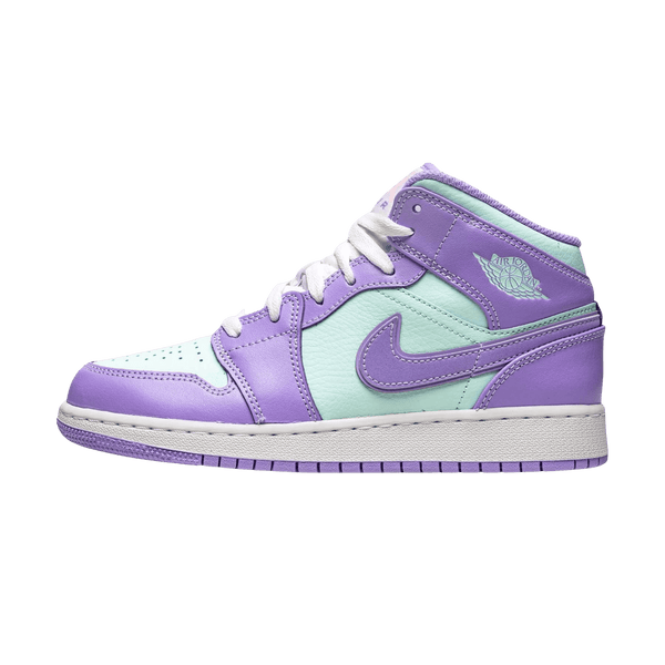 Air Jordan 1 Mid GS 'Purple Aqua'- Streetwear Fashion - ellesey.com