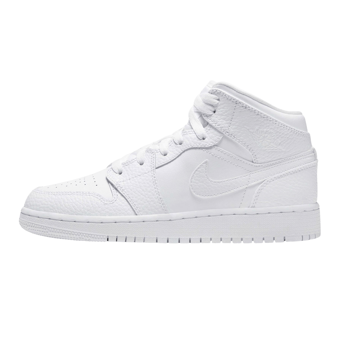 Air Jordan 1 Mid GS 'Triple White'- Streetwear Fashion - ellesey.com