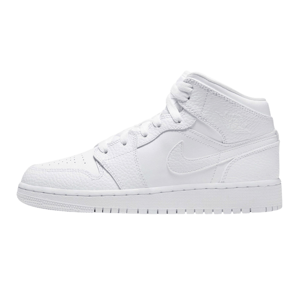 Air Jordan 1 Mid GS 'Triple White'- Streetwear Fashion - ellesey.com