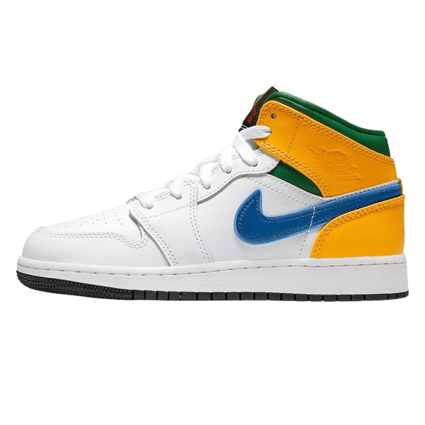 Air Jordan 1 Mid GS 'White Court Purple Teal'- Streetwear Fashion - ellesey.com