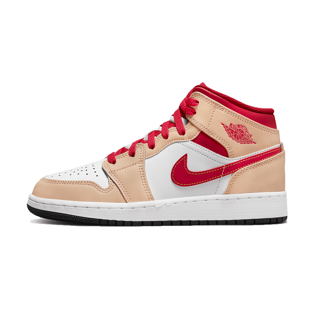 Air Jordan 1 Mid GS 'White Onyx Light Curry'- Streetwear Fashion - ellesey.com