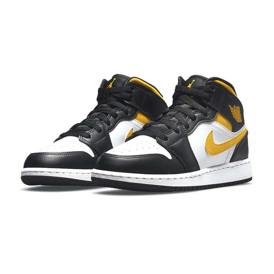 Air Jordan 1 Mid GS 'White Pollen Black'- Streetwear Fashion - ellesey.com