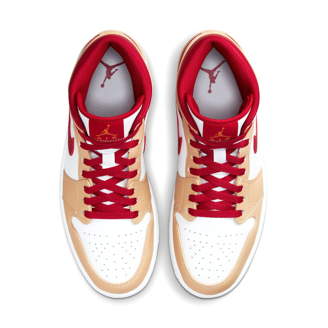 Air Jordan 1 Mid 'Light Curry Cardinal Red'- Streetwear Fashion - ellesey.com