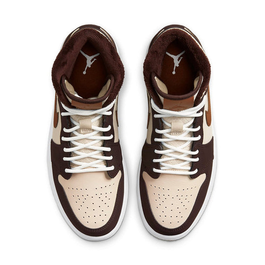 Air Jordan 1 Mid SE 'Cream Dark Chocolate' Wmns- Streetwear Fashion - ellesey.com