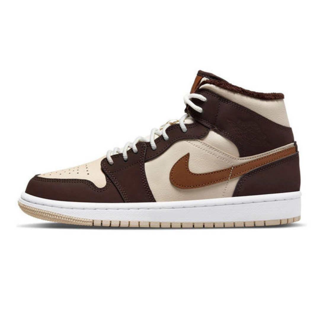 Air Jordan 1 Mid SE 'Cream Dark Chocolate' Wmns- Streetwear Fashion - ellesey.com