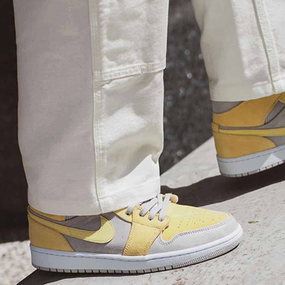 Air Jordan 1 Mid SE Grey Fog Lemon Wash- Streetwear Fashion - ellesey.com