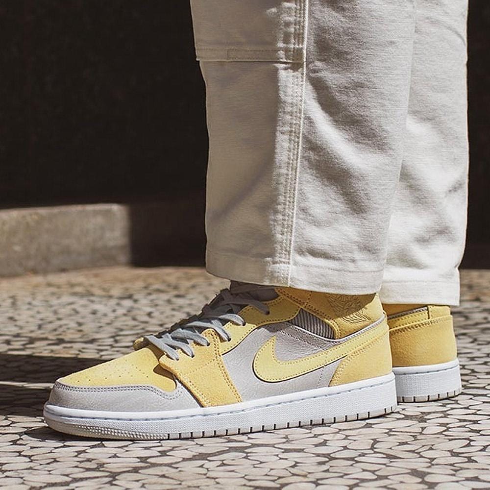 Air Jordan 1 Mid SE Grey Fog Lemon Wash- Streetwear Fashion - ellesey.com