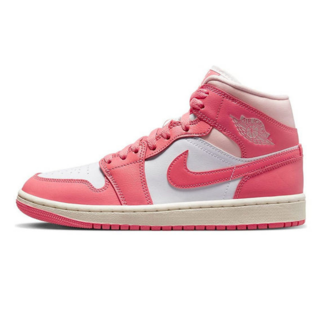 Air Jordan 1 Mid 'Strawberries and Cream'- Streetwear Fashion - ellesey.com