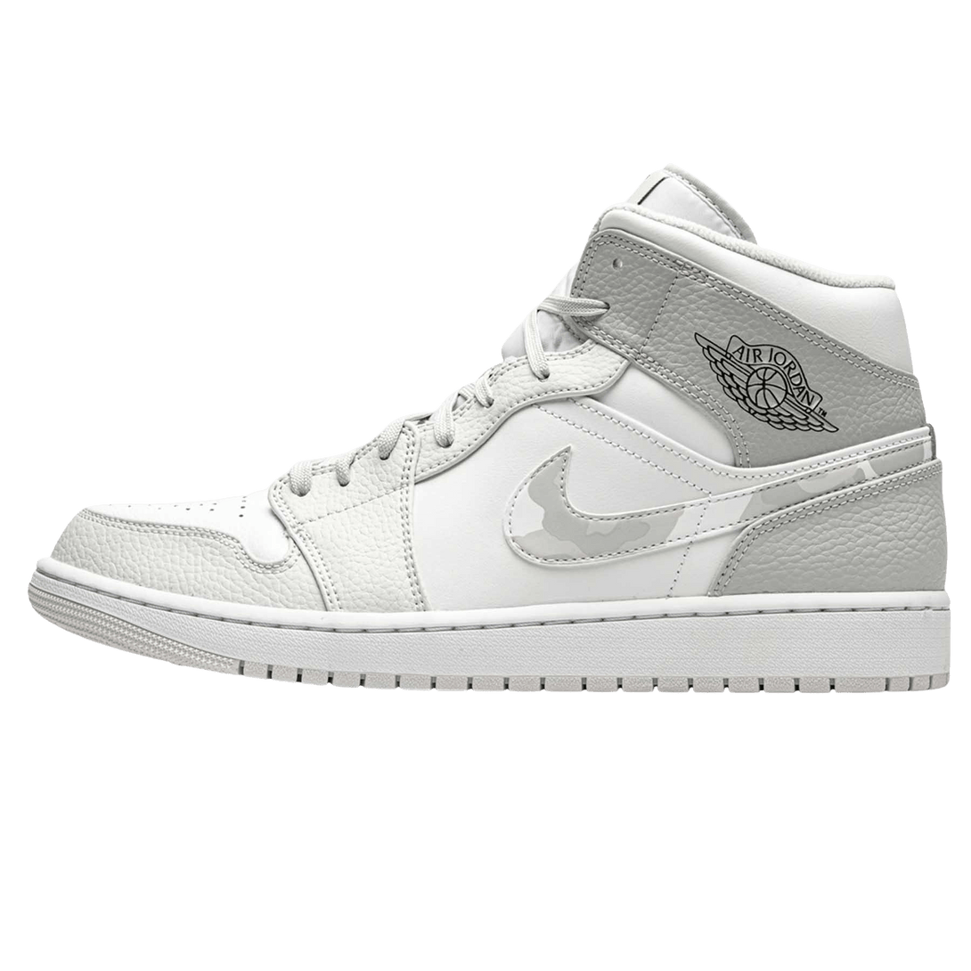 Air Jordan 1 Mid 'Swoosh Logo - Grey Camo'- Streetwear Fashion - ellesey.com