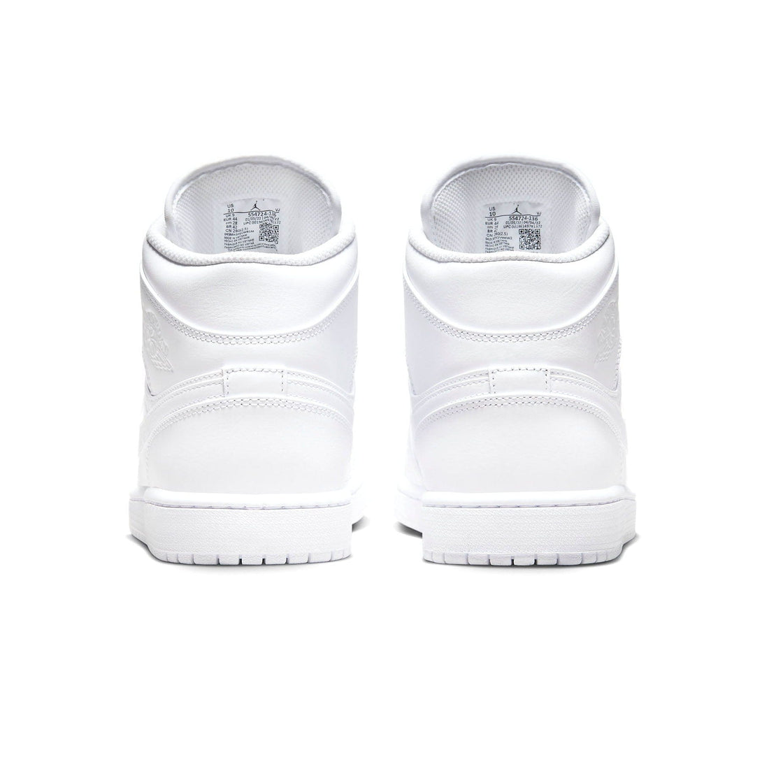 Air Jordan 1 Mid 'Triple White' 2022- Streetwear Fashion - ellesey.com